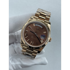(준비완료/특급배송)NO.3664/QP공장 롤렉스 데이데이트40 로즈골드 텅스텐 브라운로만다이얼